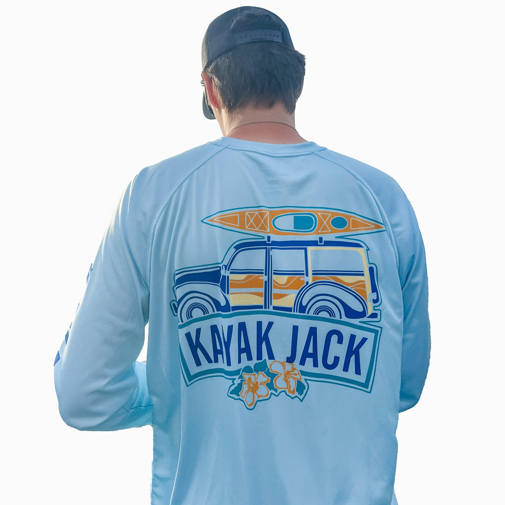Kayak Fishing PFG Long Sleeve SPF Shirt Blue - Kayak Jack