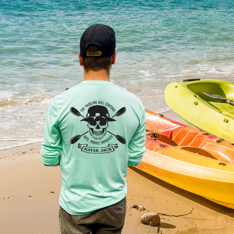 Paddling Will Continue Until Morale Improves UPF 50 Sun Shirt – Kayak Jack