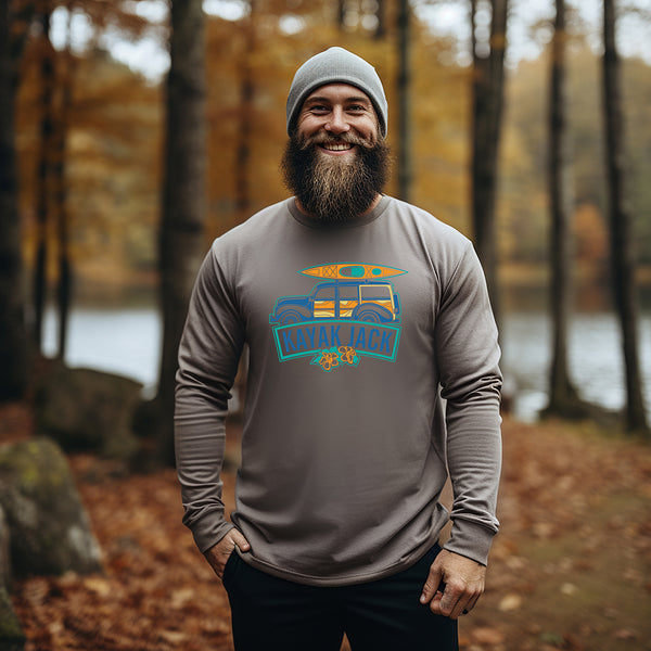 Long Sleeve Tee Shirt Unisex Graphic T-Shirt - Kayak Jack