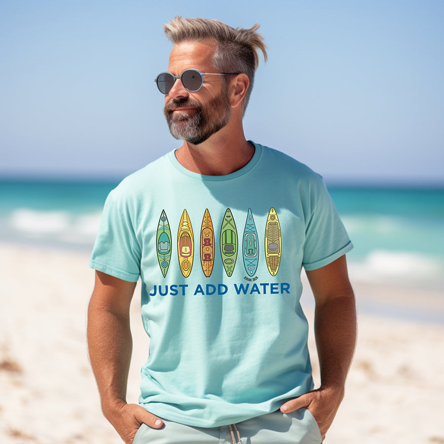 Life Is Simple Just Add Water Kayaking Kayaks Kayak Paddling Long Sleeve  T-Shirt - Monsterry