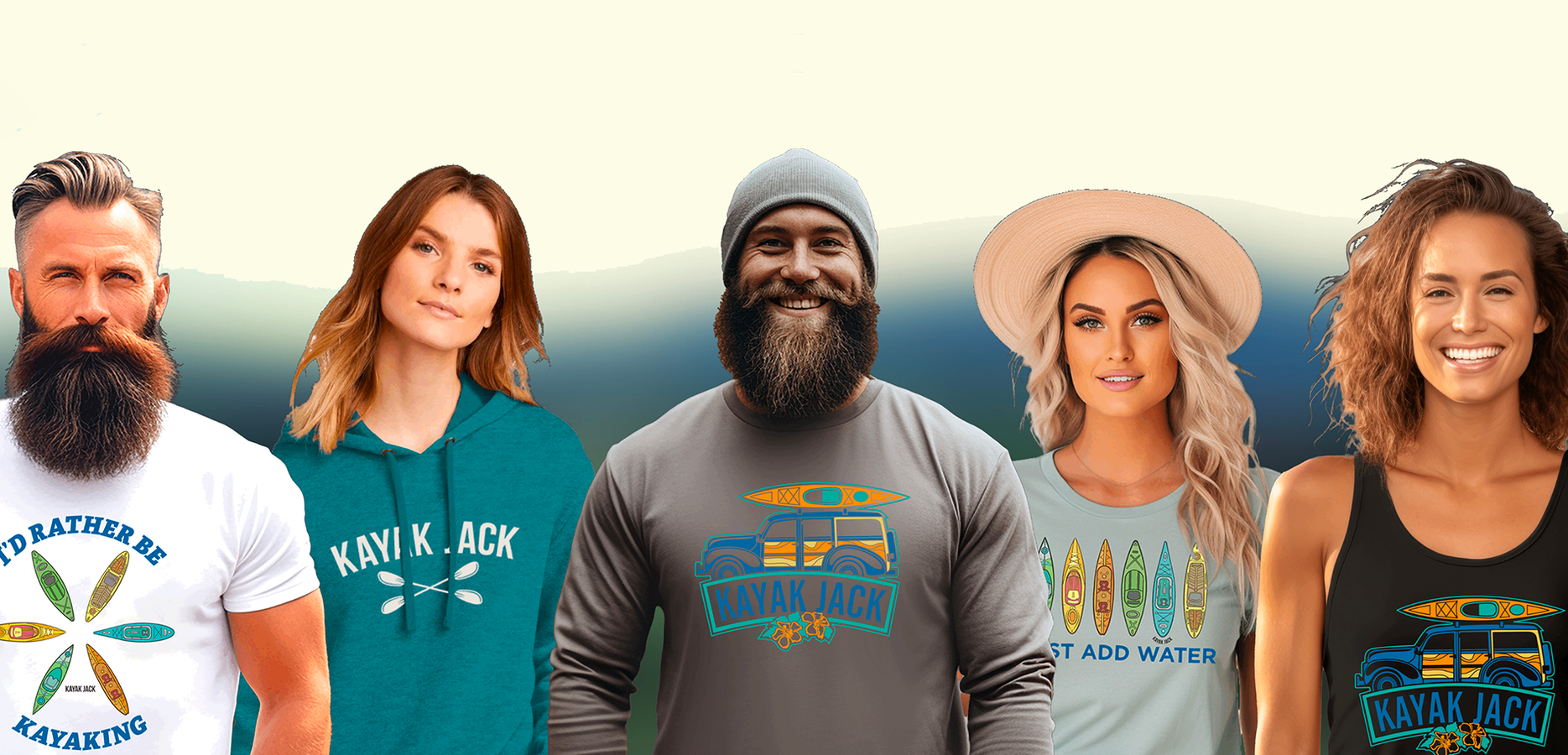 Kayak Jack, UPF Shirts Hats Kayaker Gifts