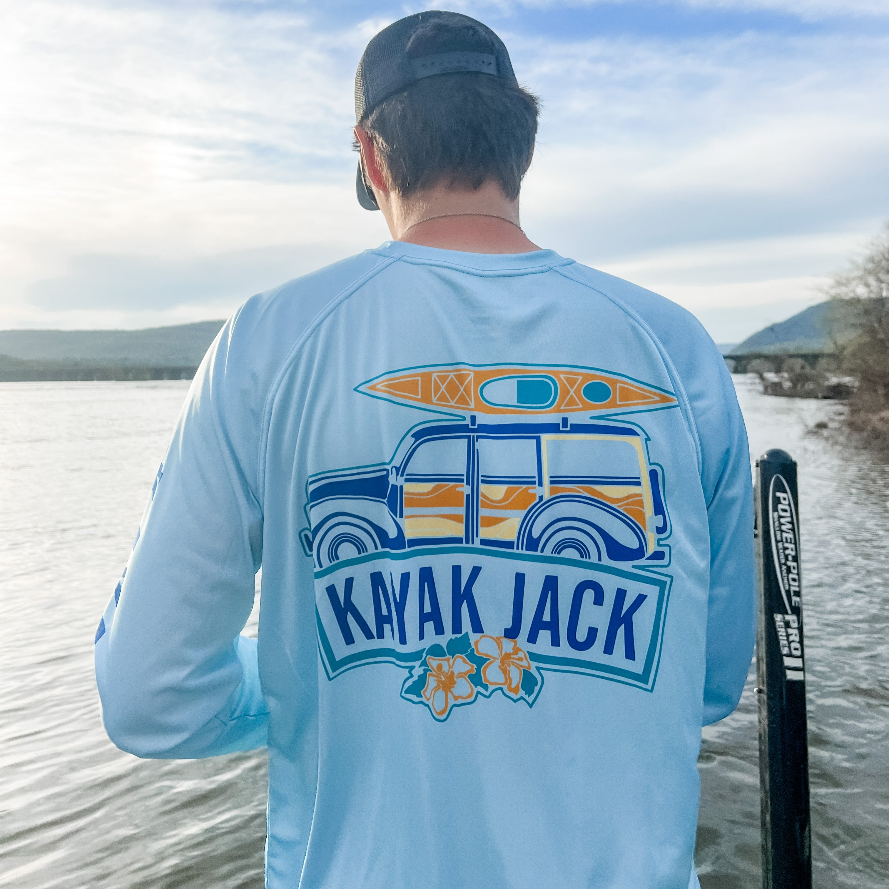 Kayak Fishing Performance SPF Shirt Blue PFG - Kayak Jack
