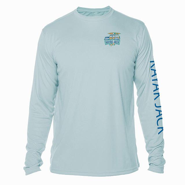 Men's UPF 50+ Microfiber Performance Fishing Shirt Long Sleeve Blue Water  Series